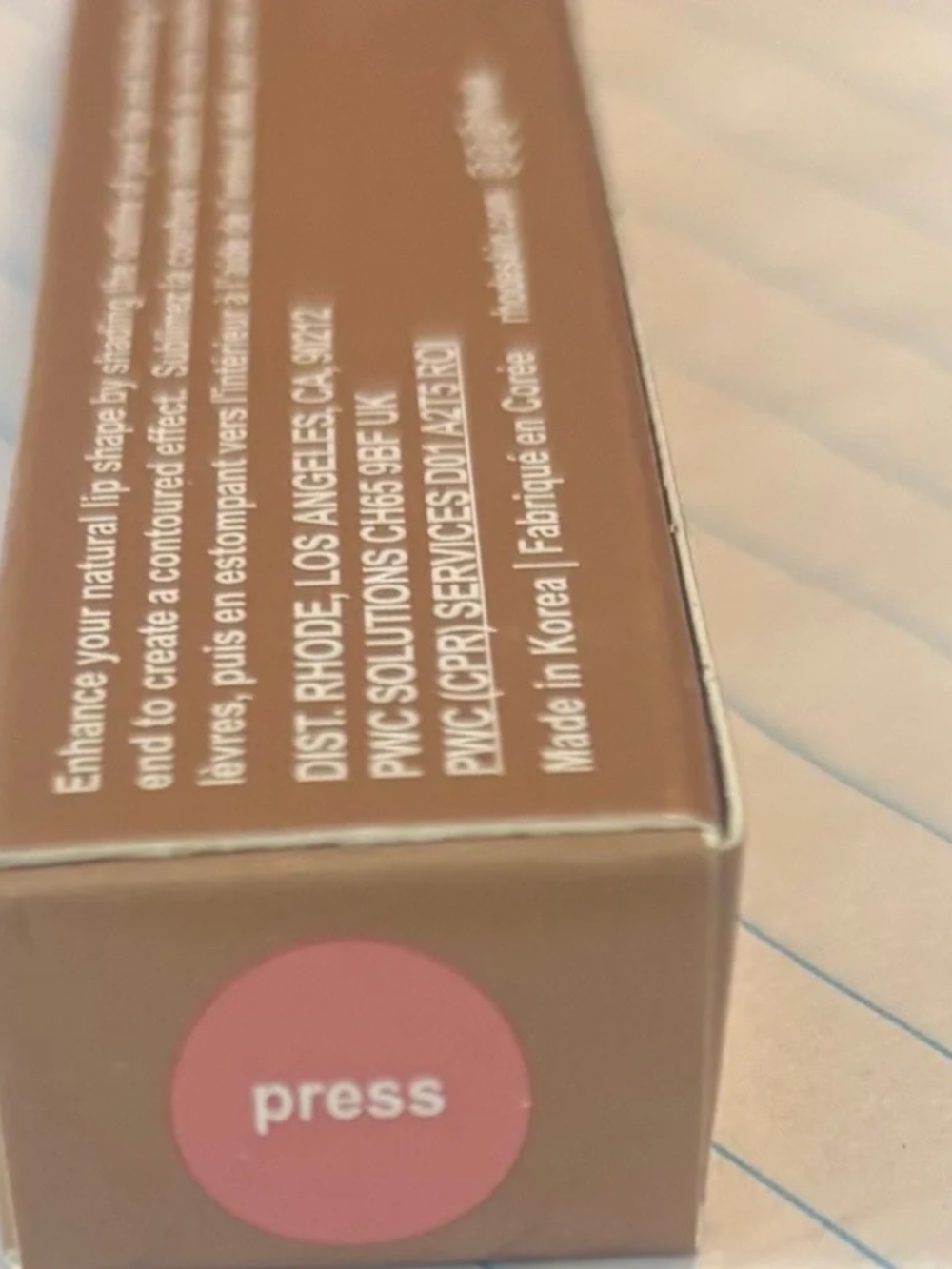 BNIB Rhode Skin Peptide Lip Shape Contouring Lip Shaper in Press - Pinky Mauve - Picture 2 of 3